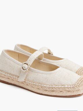 J. Crew Cream Mary Jane Espadrille Flats